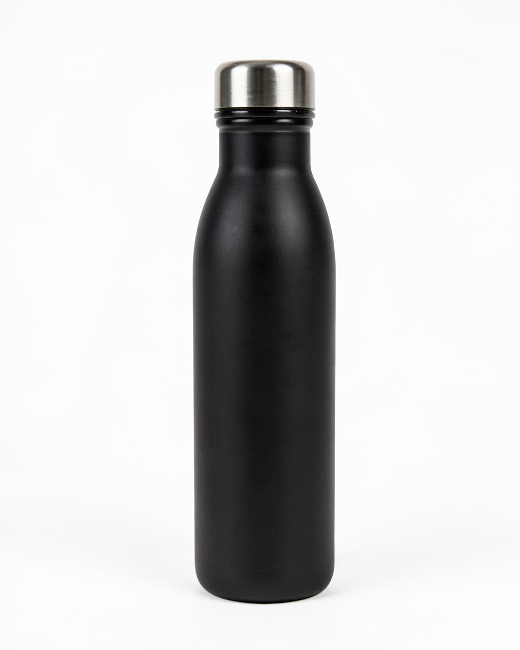 Matte black insulated stainless steel water bottle