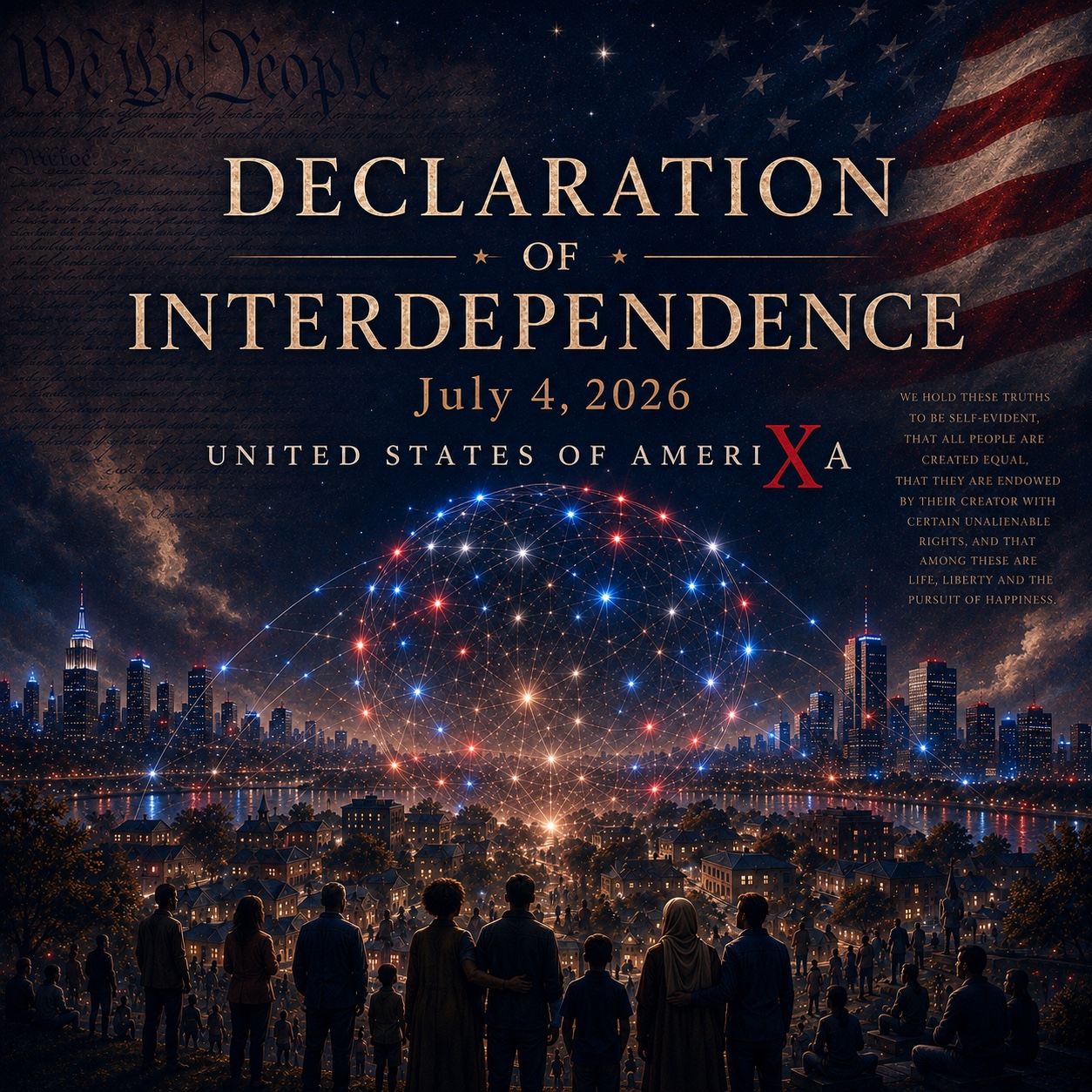 Declaration of Interdependence commemorative artwork for July 4, 2026