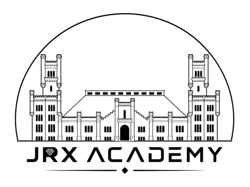 The JRX Academy institutional seal: a domed academic building above the JRX Academy wordmark